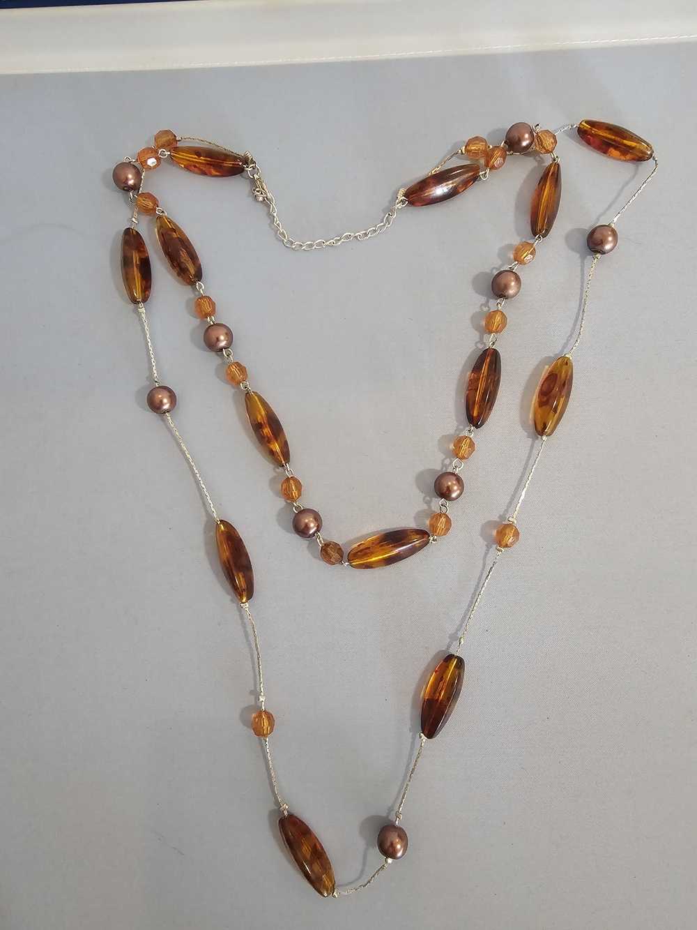 Versatile Amber Bead Layered Necklace - Women Jewelry